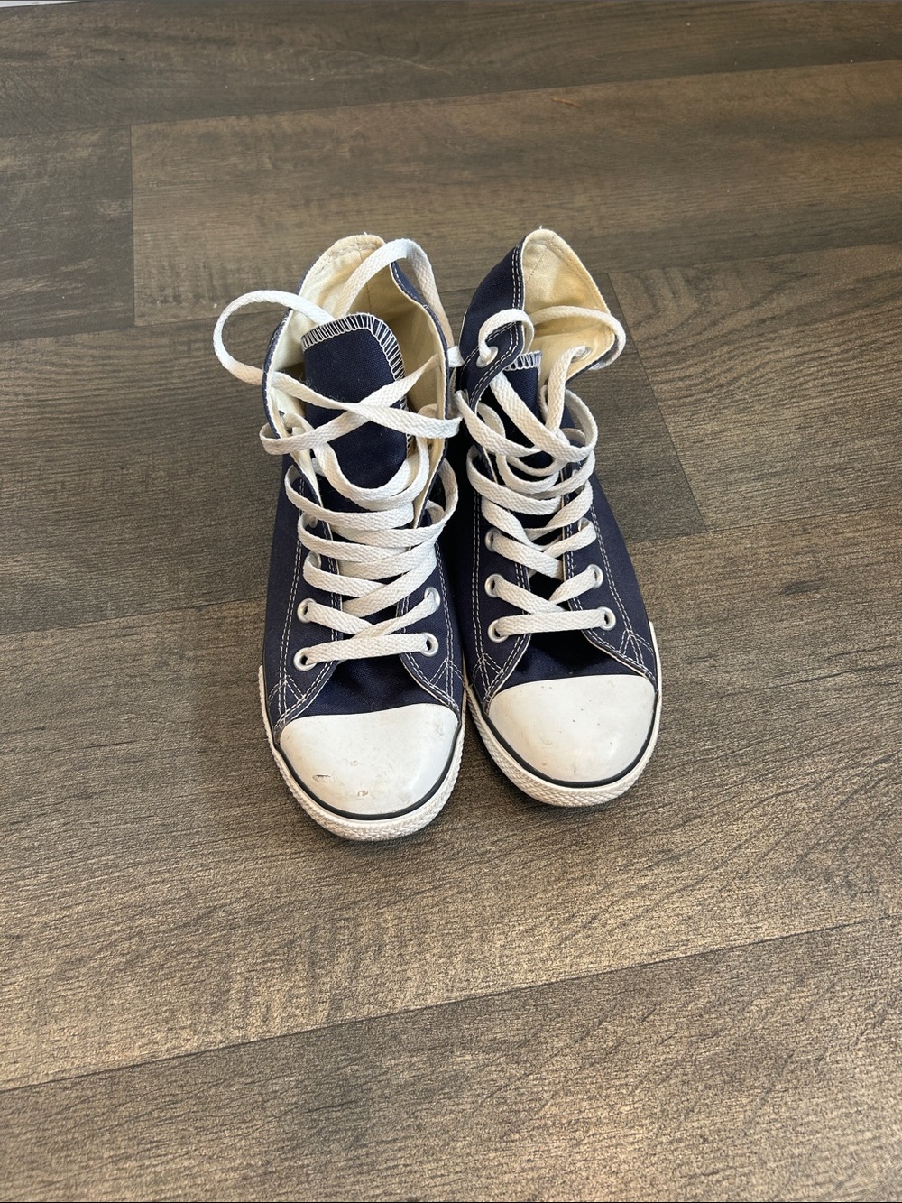 Classic Navy High-Top Chuck Taylor Sneakers - White Accents - Picture 2 of 6